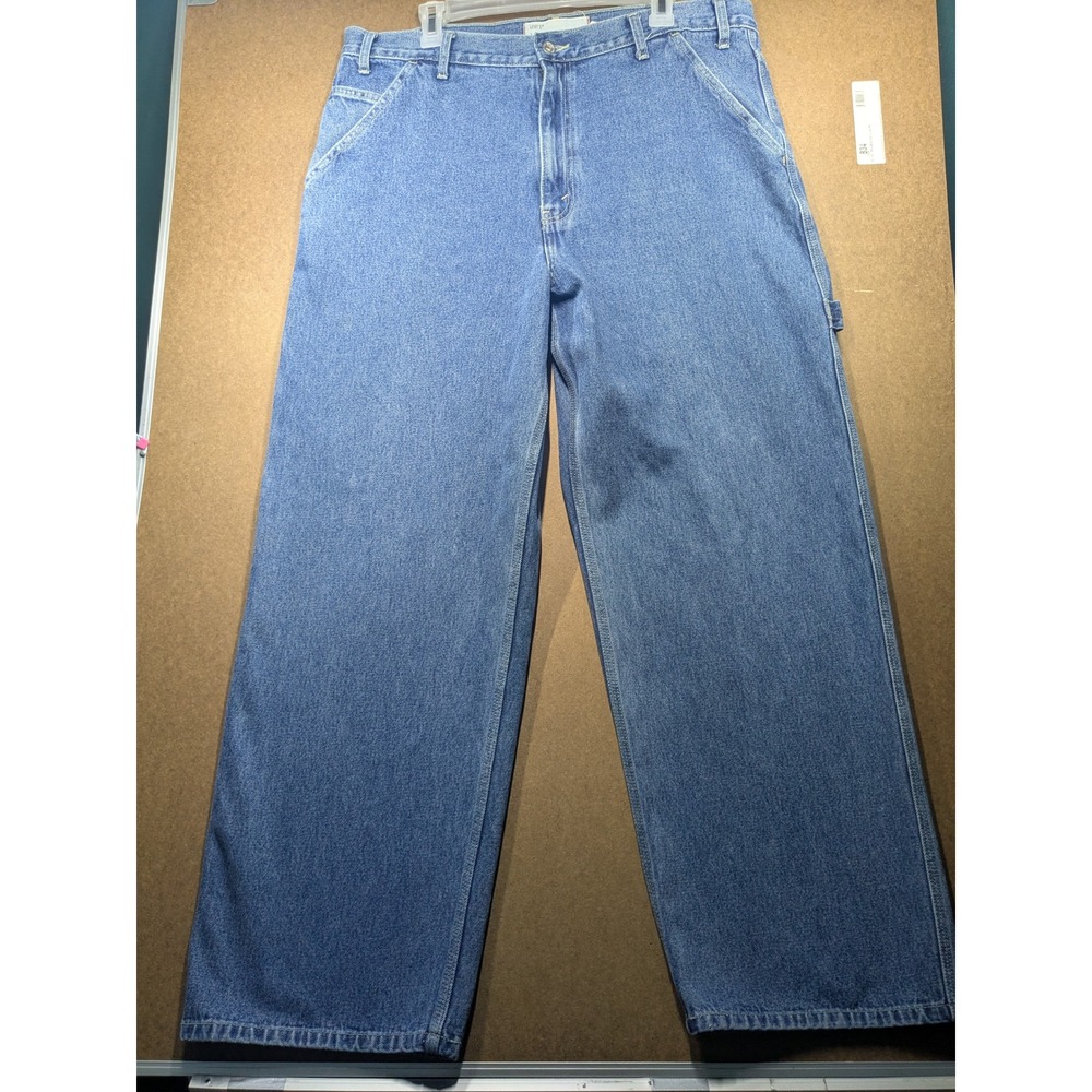Levis Loose Fit Carpenter Jeans Mens 38x32 Blue Denim Hammer Loop Workwear 539